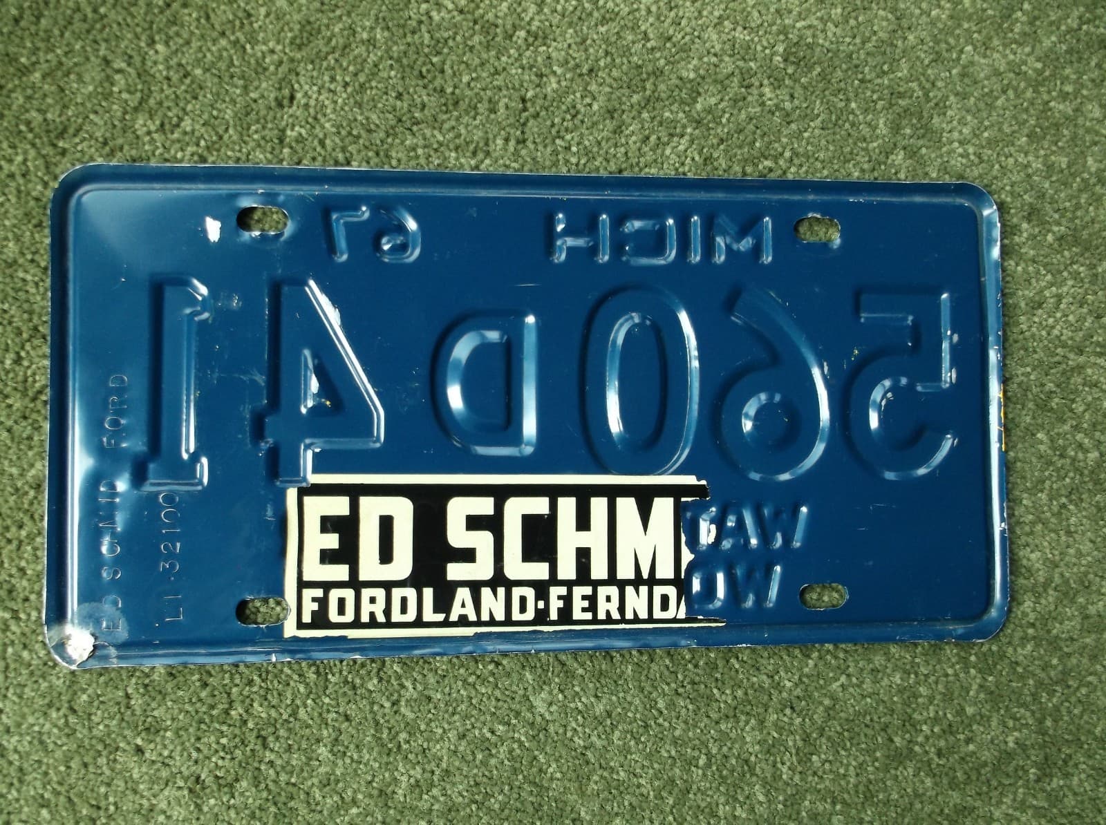✈✈✈🗽🗽🗽   Michigan  1967  License Plate   FORD 3