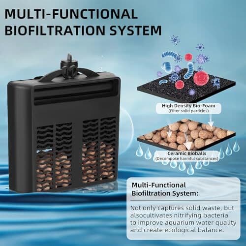 Turtle Tank Filter Internal Power Aquarium Filter Low Water Level  4