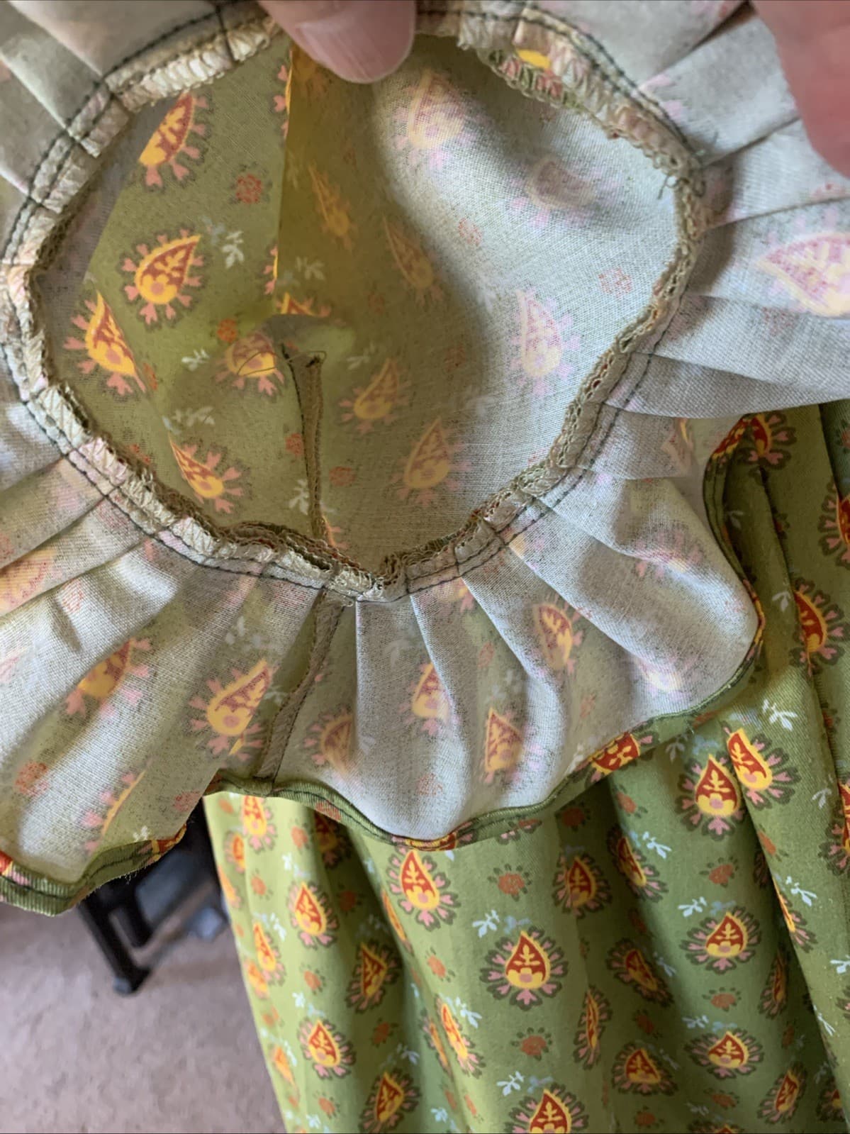 LG Outlander, Colonial, Cotton Sprigged Paisley Polonaise/Over Dress.  NWOT 5