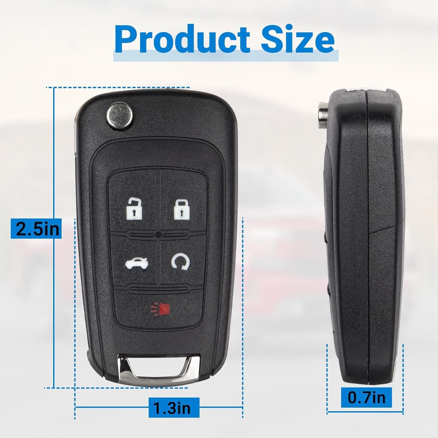 Car Key Fob Keyless Entry Remote Compatible with 2010-2019 Chevy Cruze/Camaro/Im 6