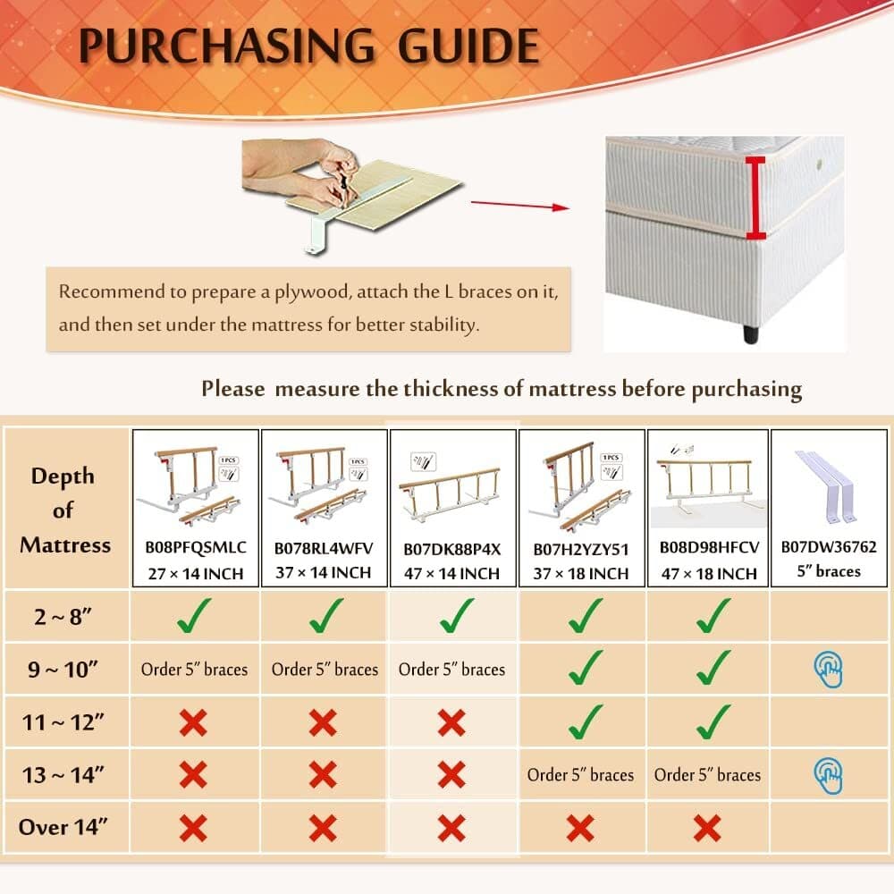 Bed Rail Side Guard Rails for Elderly Adults Safety Railing Prevent Falling 5