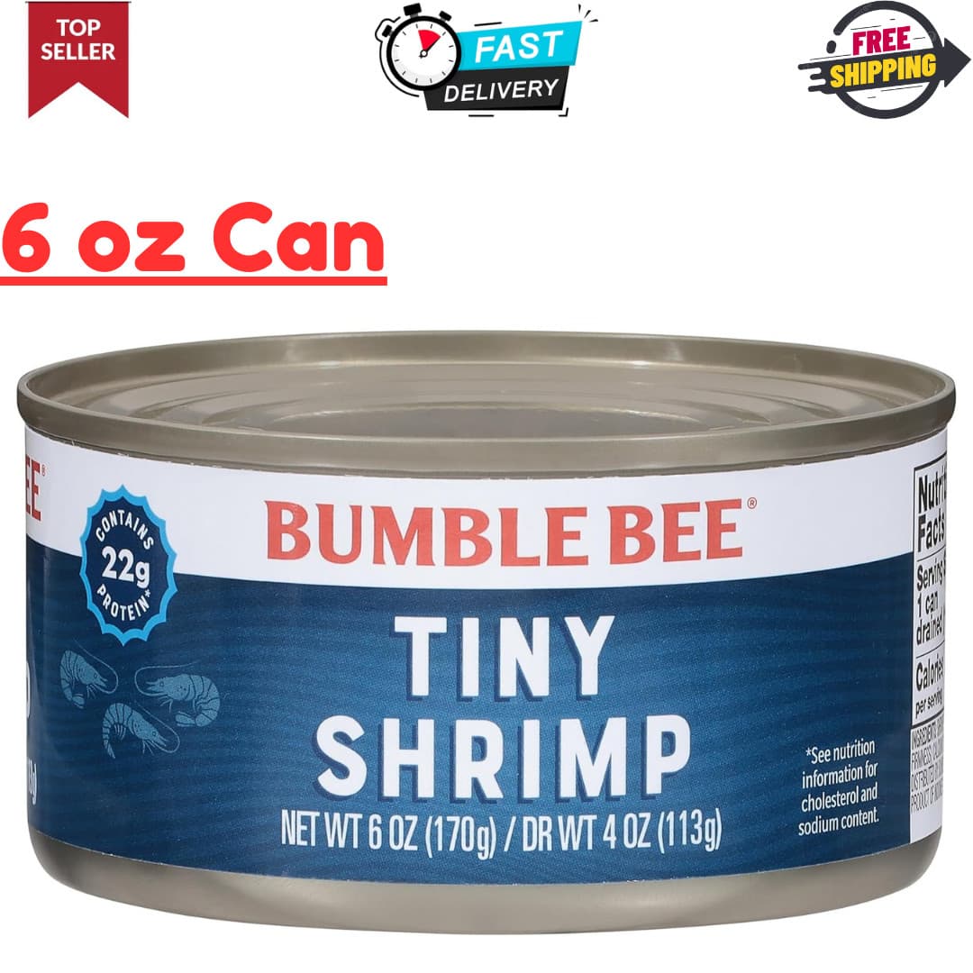 Bumble Bee Tiny Canned Shrimp - Shrimp in Water, Cooked, Peeled, Deveined...