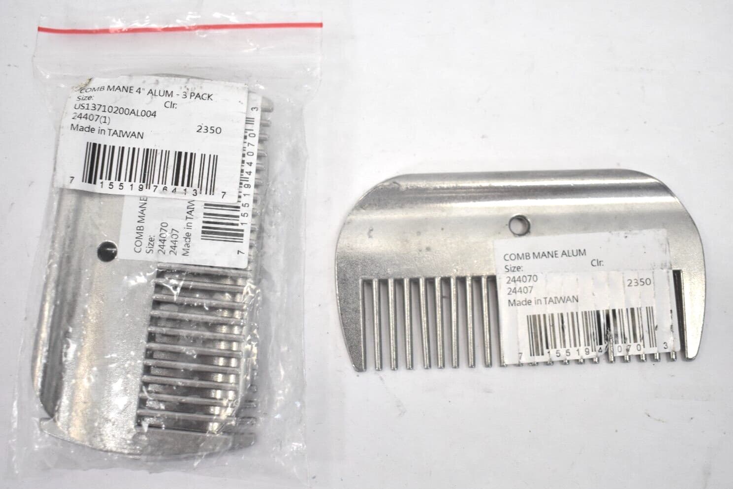 Lot of 3 Partrade Mane Comb For Horses 244070 Stainless Steel Silver Tools