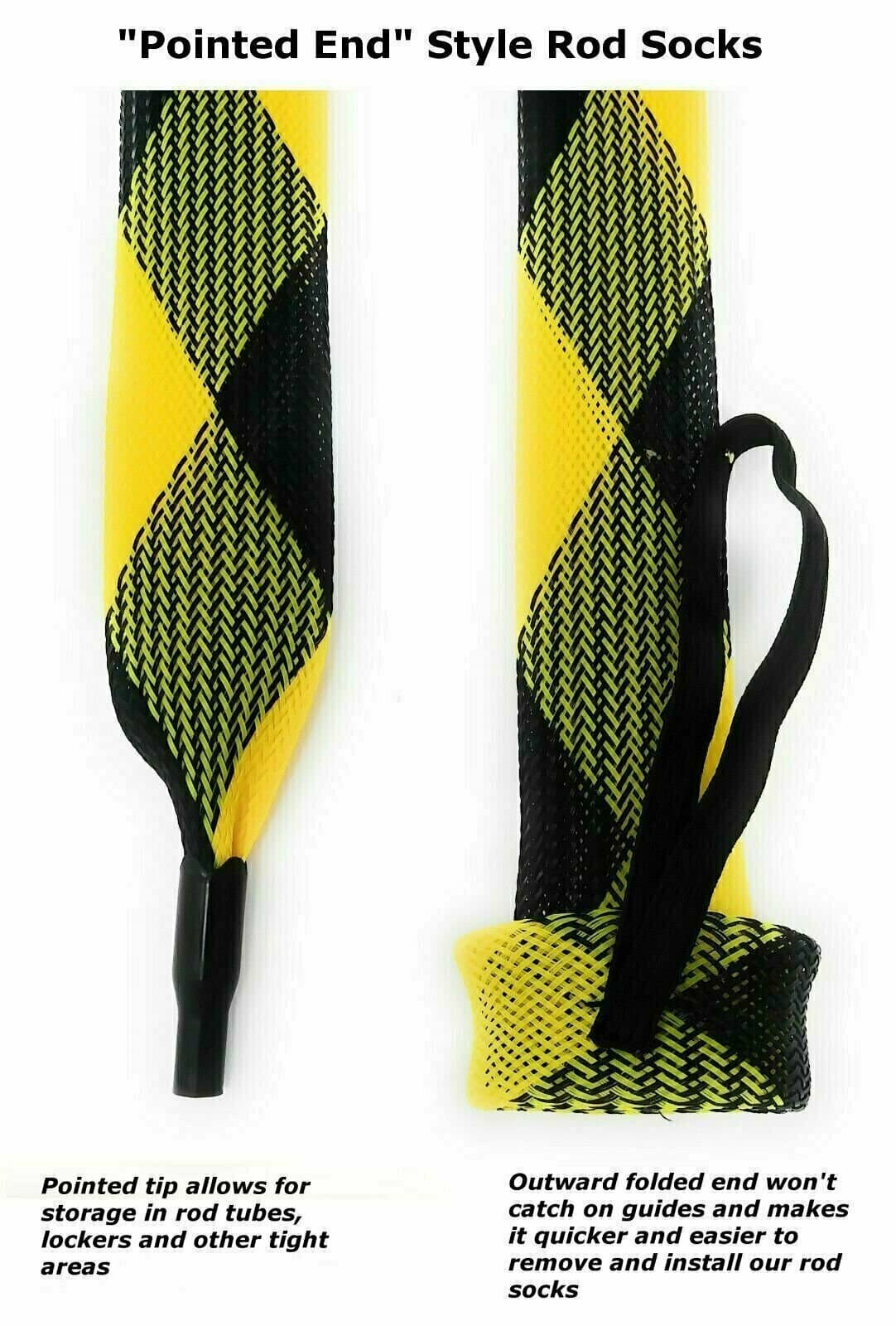 Reaction Tackle Fishing Rod Cover/ Rod Sleeve/ Rod Sock (2-Pack) Black-Red 4