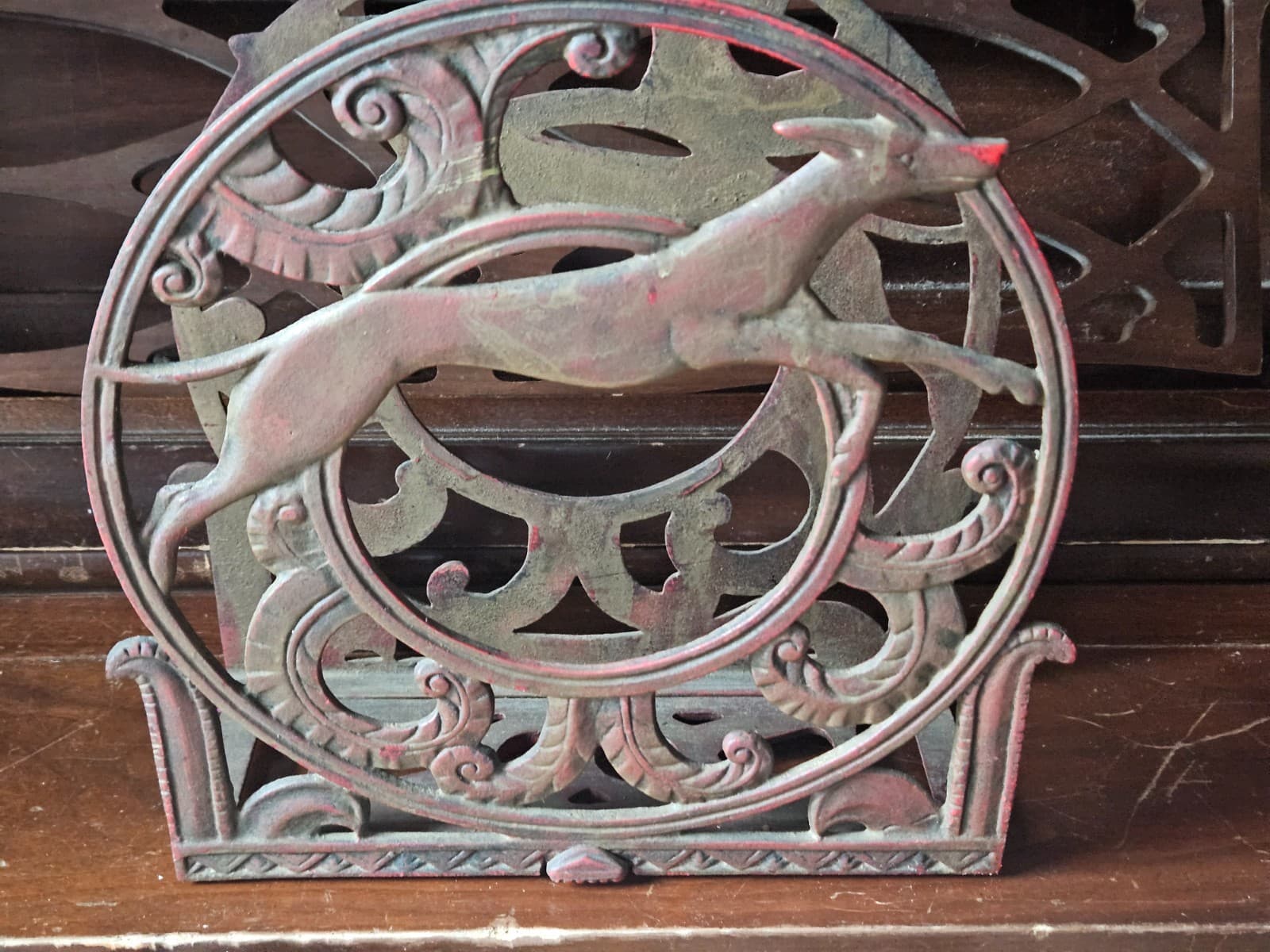 Stunning Art Deco Greyhound Cast Iron Magazine Rack 1920s 2