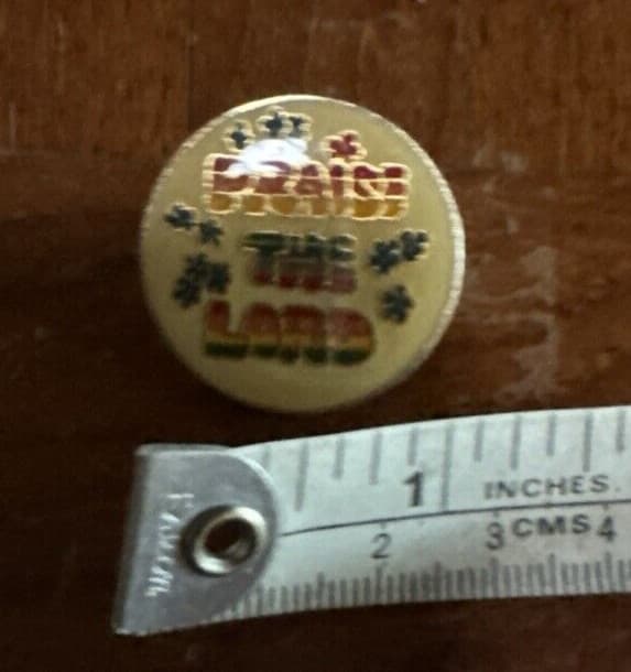 Vintage Praise the Lord Rainbow Enamel Lapel Pin 4