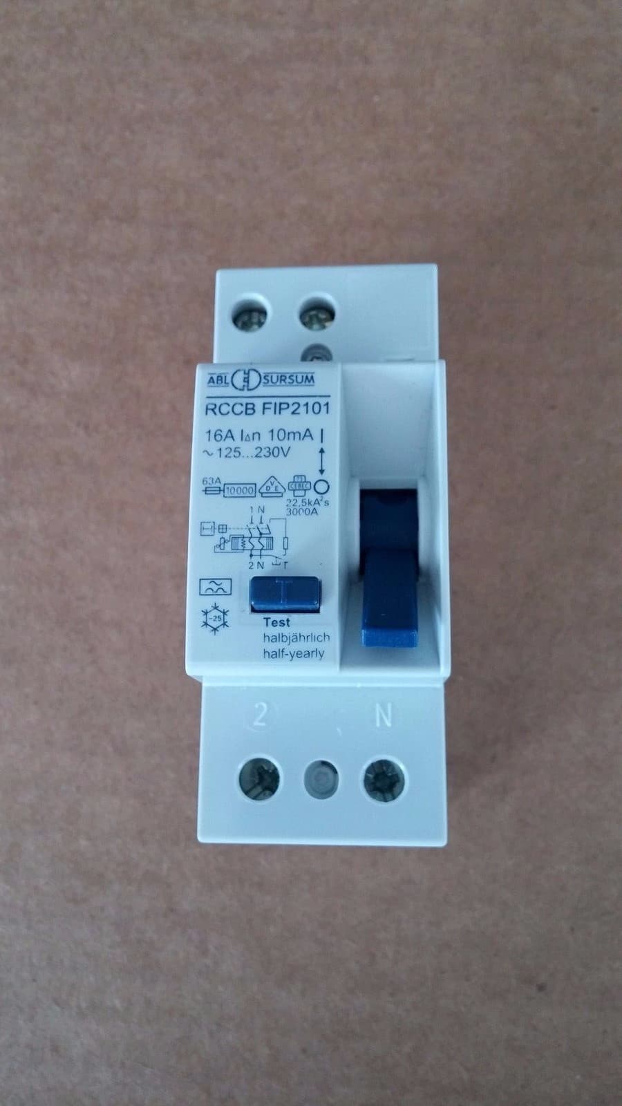 ABL SURSUM RCCB FIP2303 Residual Current Circuit Breaker 2 Pole 16 Amp 3