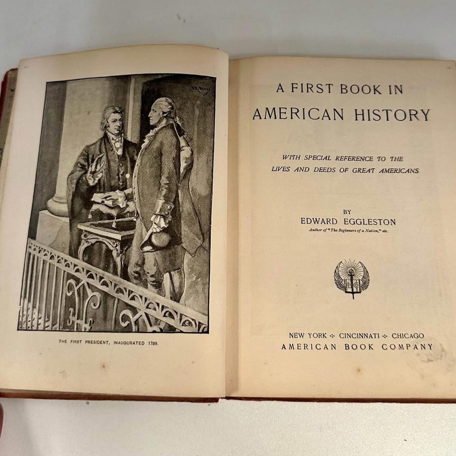 Antique 'A First Book in American History' by Edward Eggleston