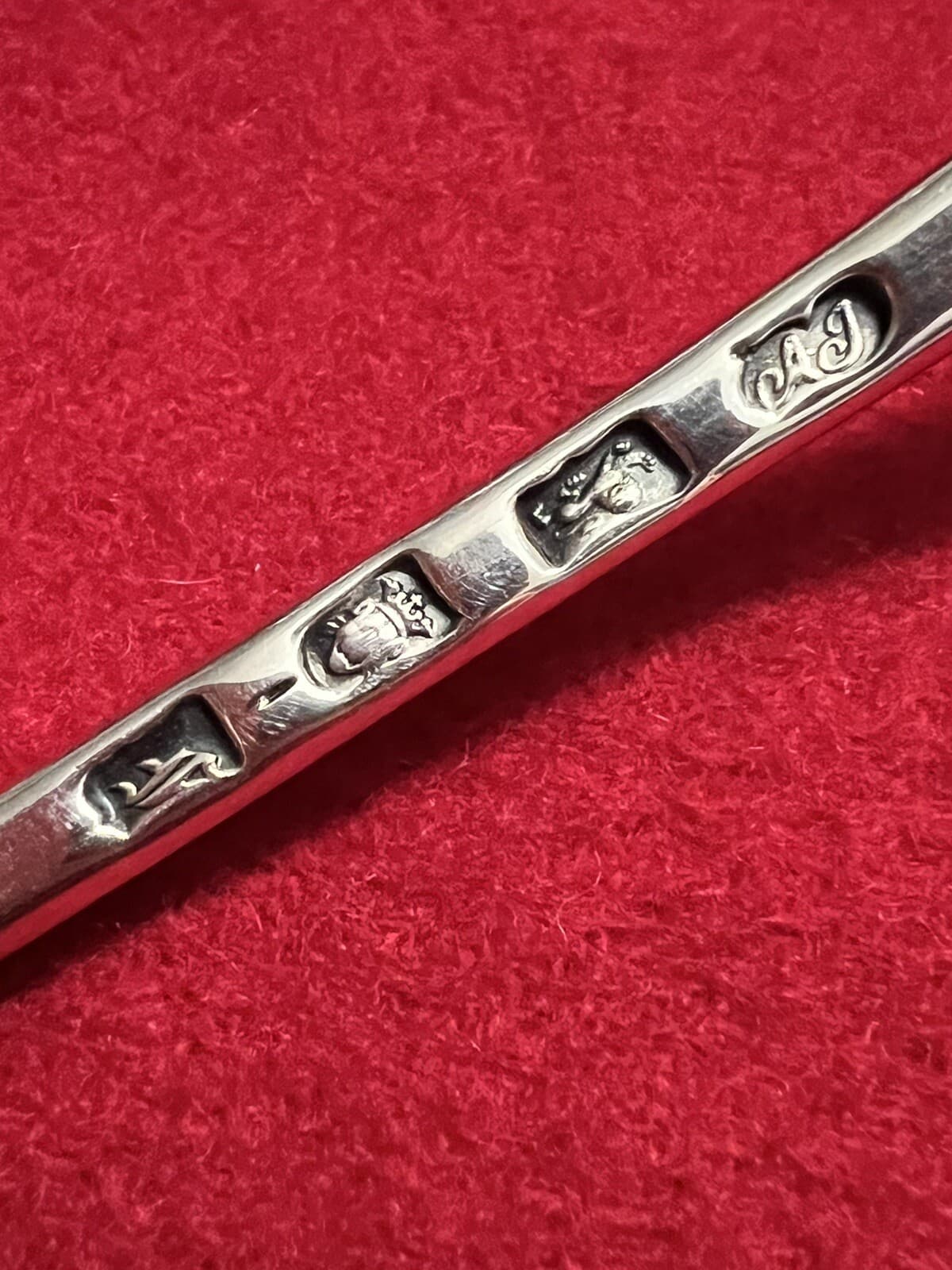 C.1761 Georgian Sterling Silver Crested Hanoverian Soup Ladle Alexander Johnston 6