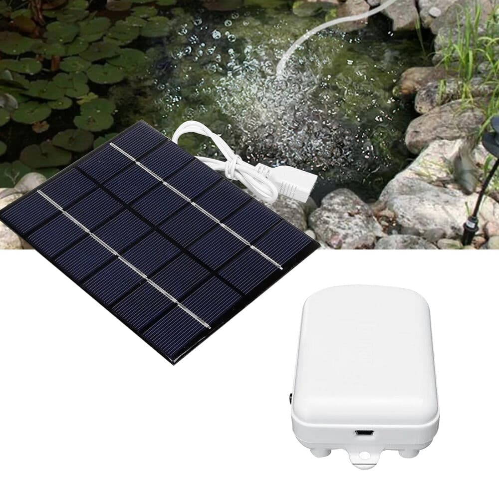 Solar Air Pump Powered Oxygenator Portable Oxygen Water Aerator Fish Tank Pond 2