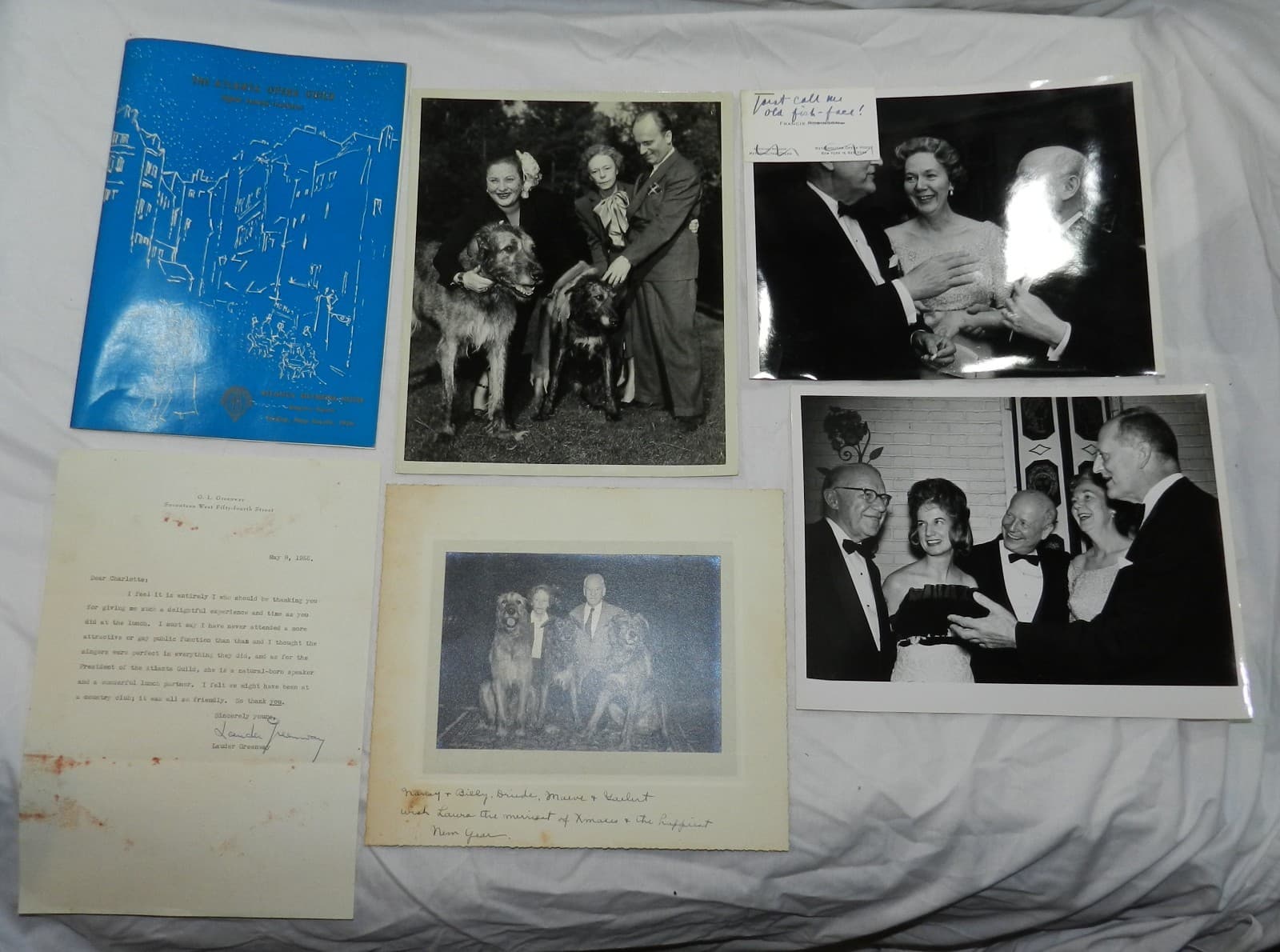 Lot of Photos, Letters, Ephemera + autographs concerning the Metropolitan Opera