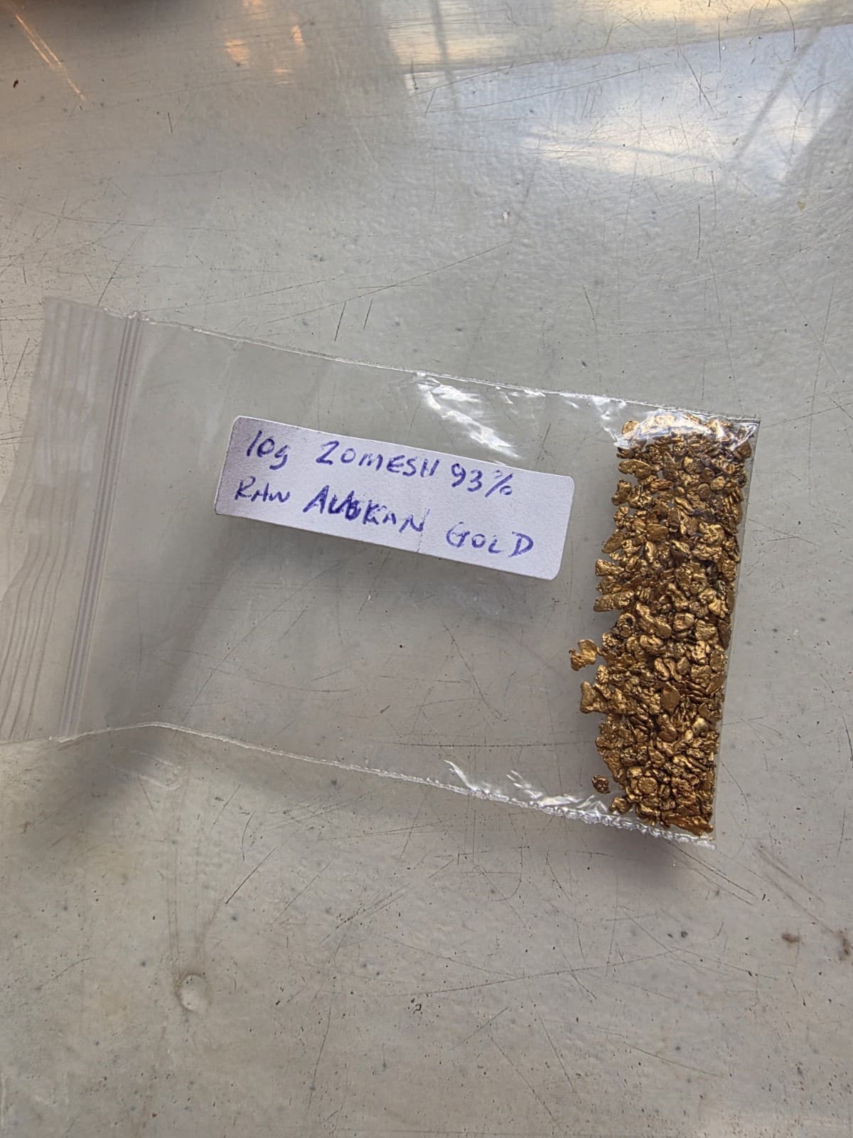 10g 22.1k Natural Alaskan Bearing Sea Nugget Placer Flake Gold 20 Mesh 2