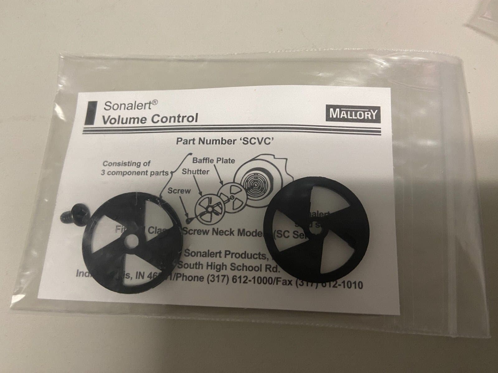 Mallory  Sonalert  SCVC Volume Control kit