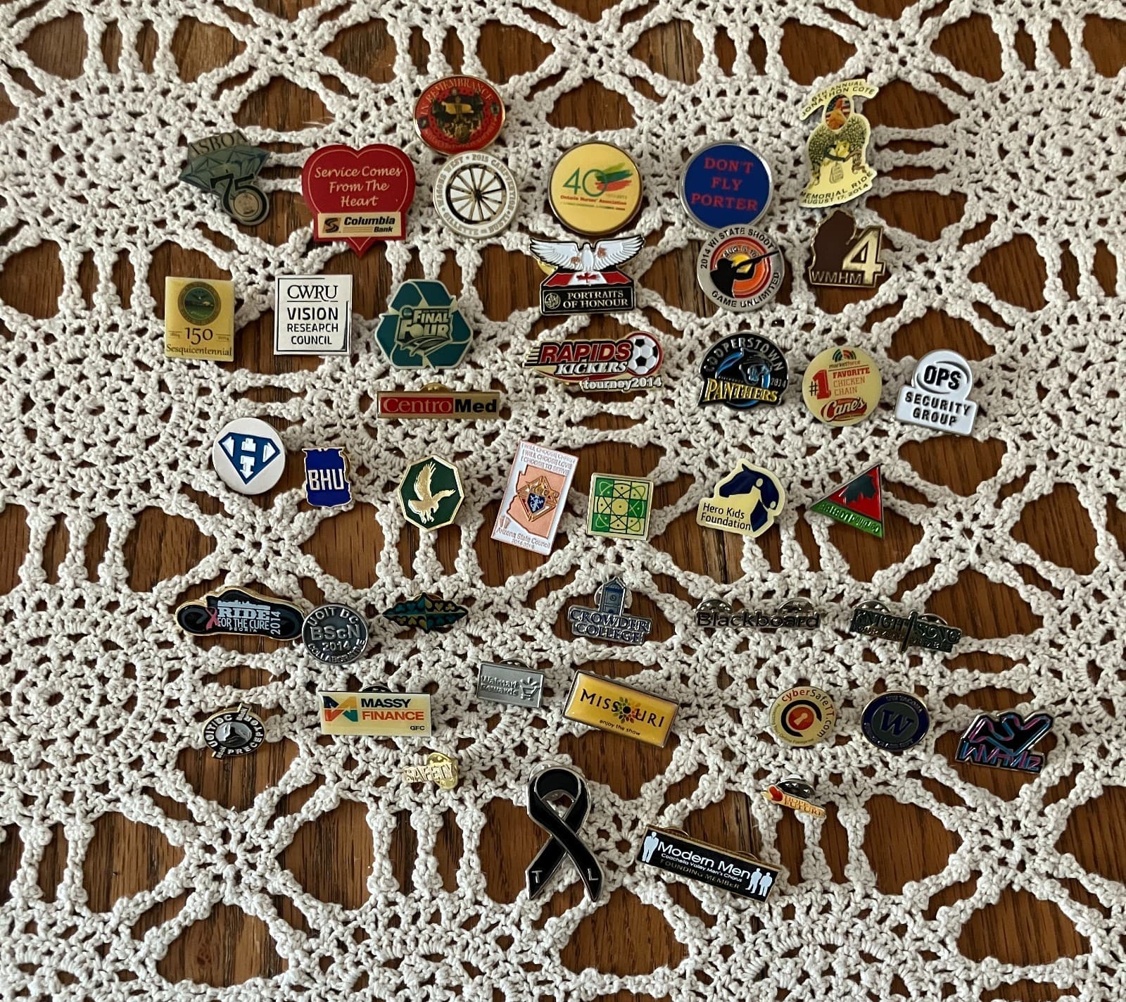 Lot of 50 Lapel Pins Mostly Modern Variety of Sizes and Colors