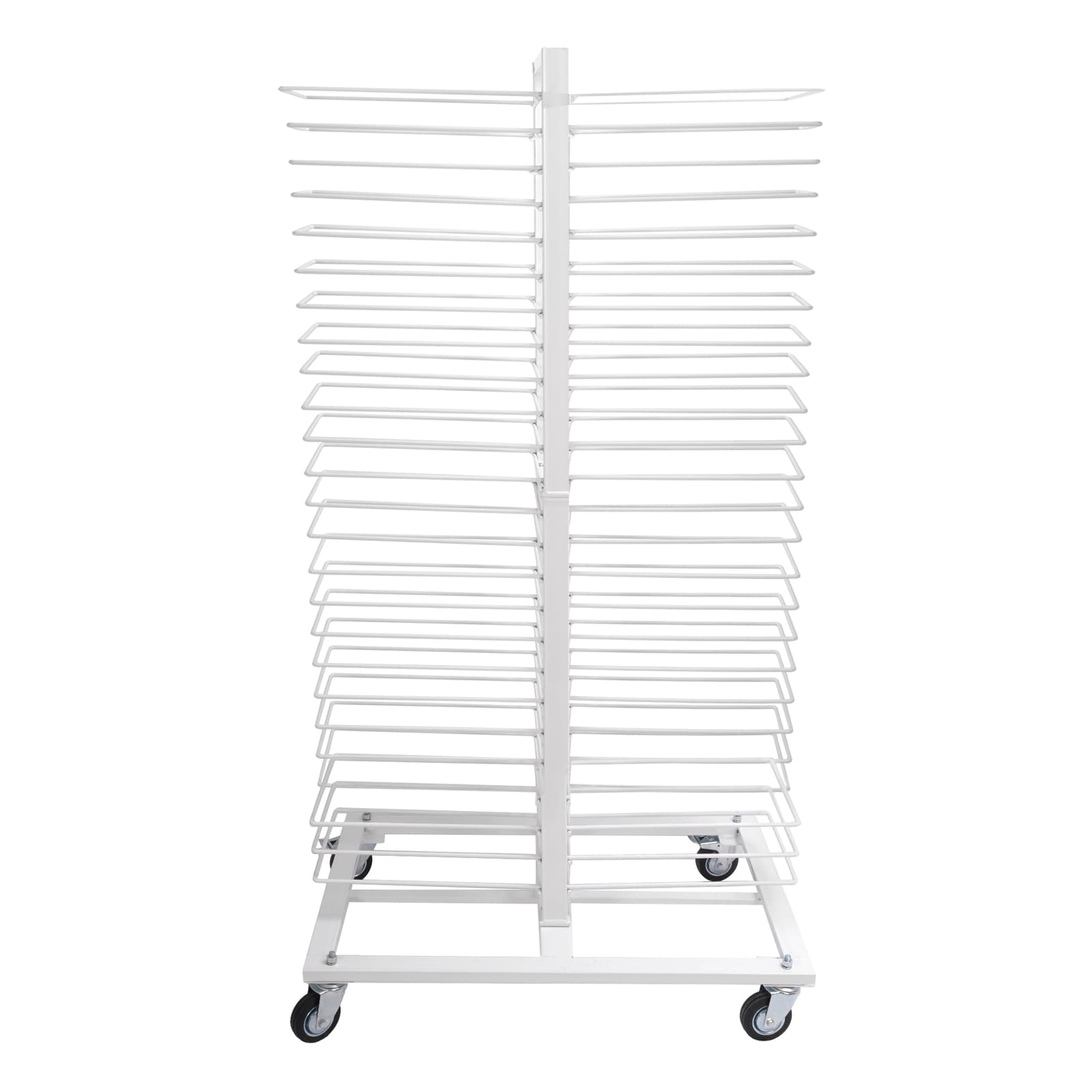 25LBS 4 Casters White Art Drying Rack For Doors/Shelves/Paint Shops 50 Shelves 4