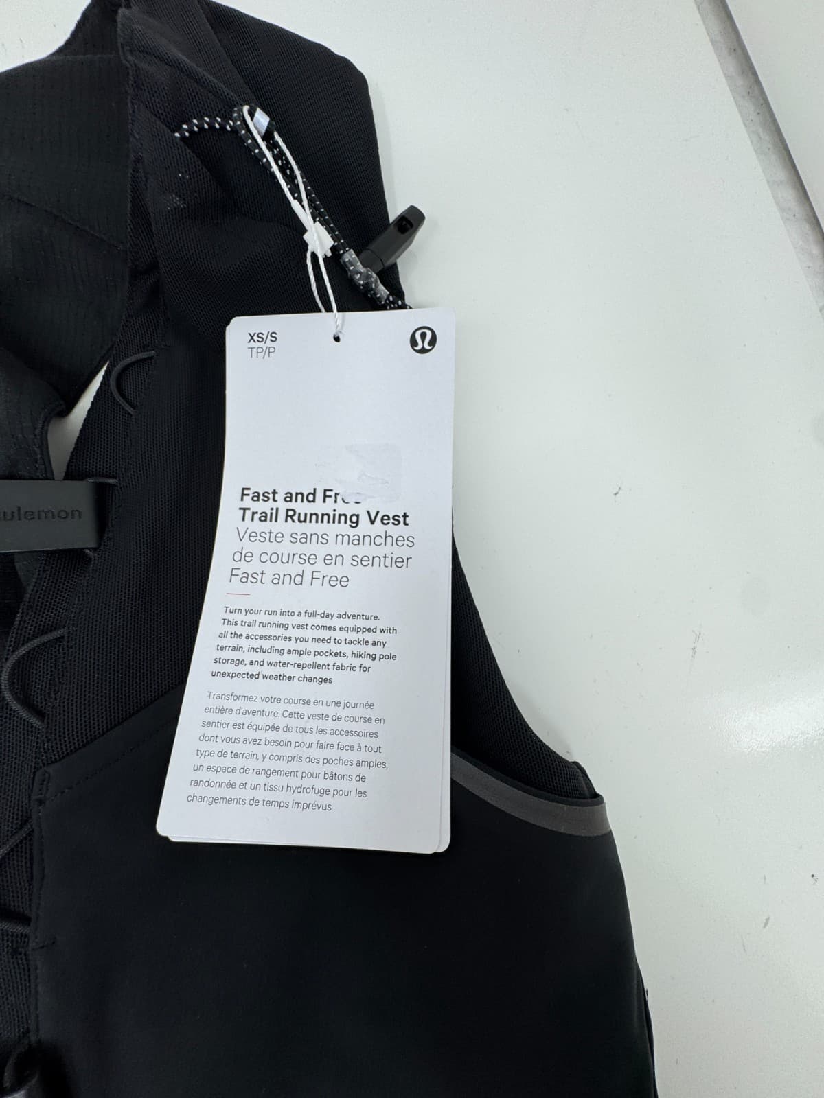 Lululemon Fast Free Trail Running Vest Black Reflective Unisex Size XS/S 28"-33" 2