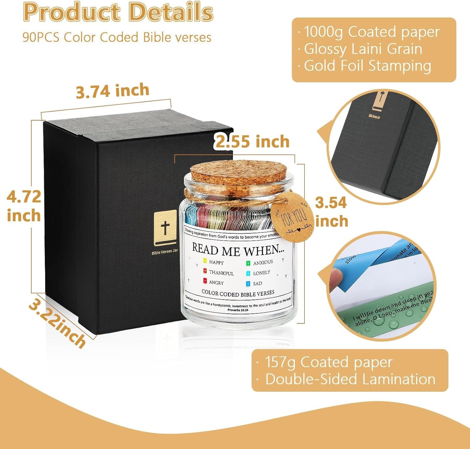 Prayer Jar, Bible Verse Cards, Christian Gift for Graduation 2