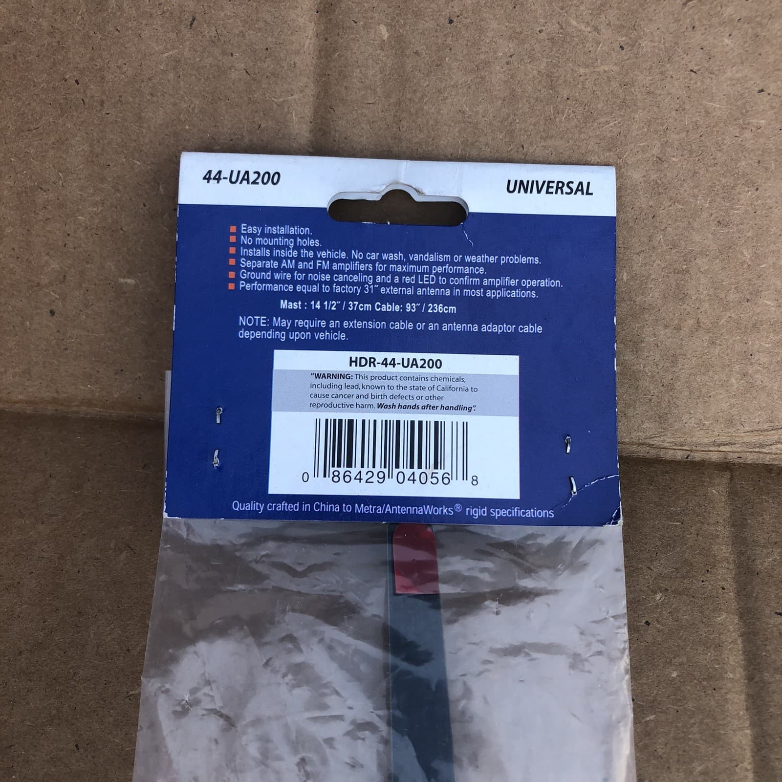 Metra 44-UA200 Universal Window-Mount Antenna AM/FM Replacement Antenna 4