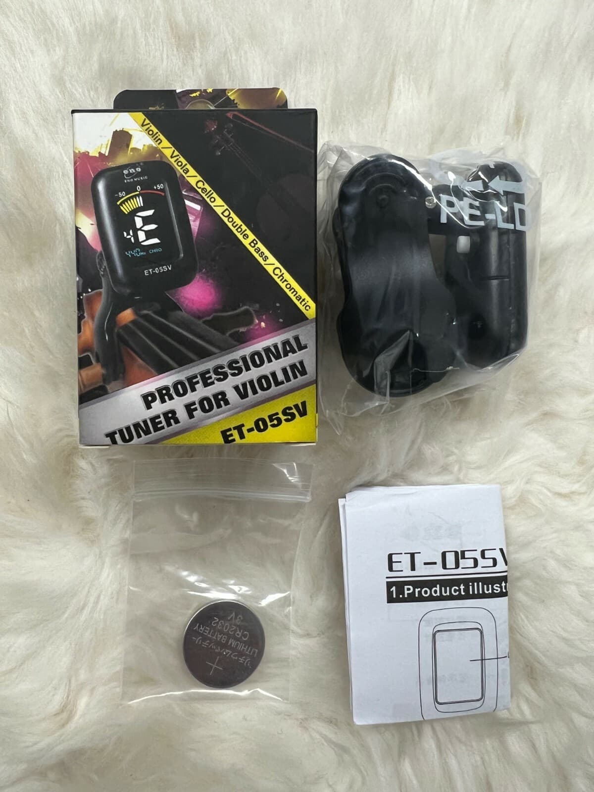 Violin Viola cello Tuner, Full color LCD Display Easy Control Clip on Violin Tun 3