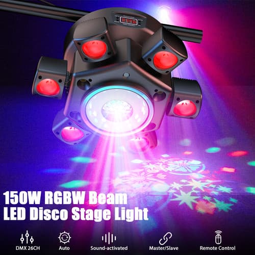 6 Arms Stage Light LED Moving Head Beam Light Bee Eye Laser DJ Disco Party Club 4