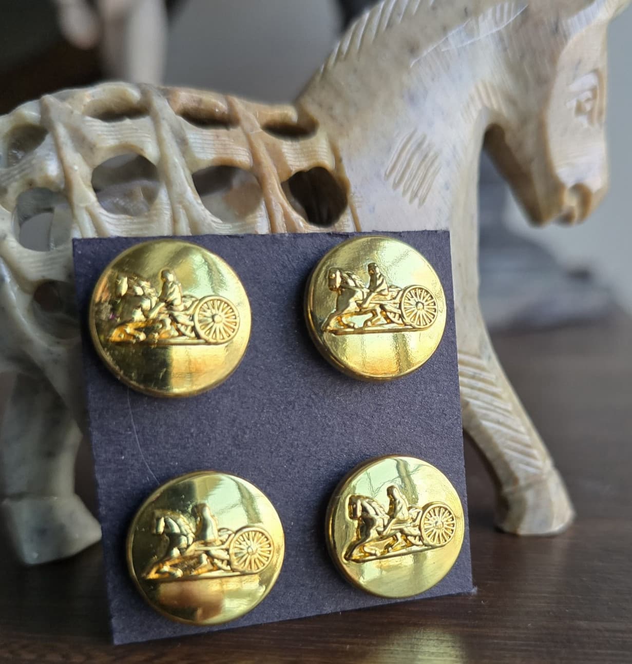 Gold Horse Carriage Horse Show Magnetic Pins. Driving Show Number Holders.