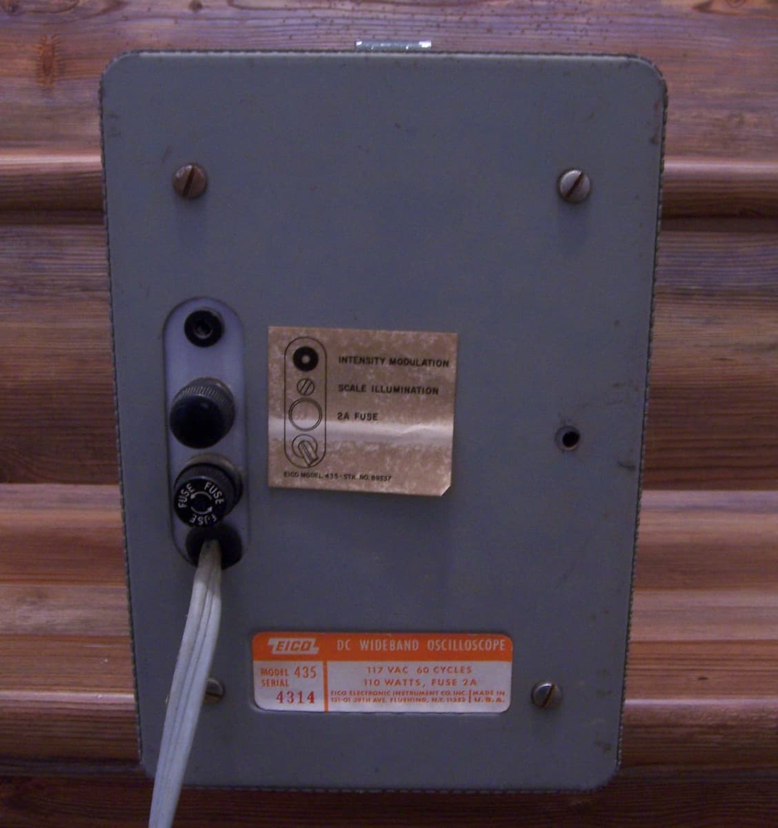 Vintage EICO Model 435 Oscilloscope DC Wide Band with Probe  Tested-Works! 6