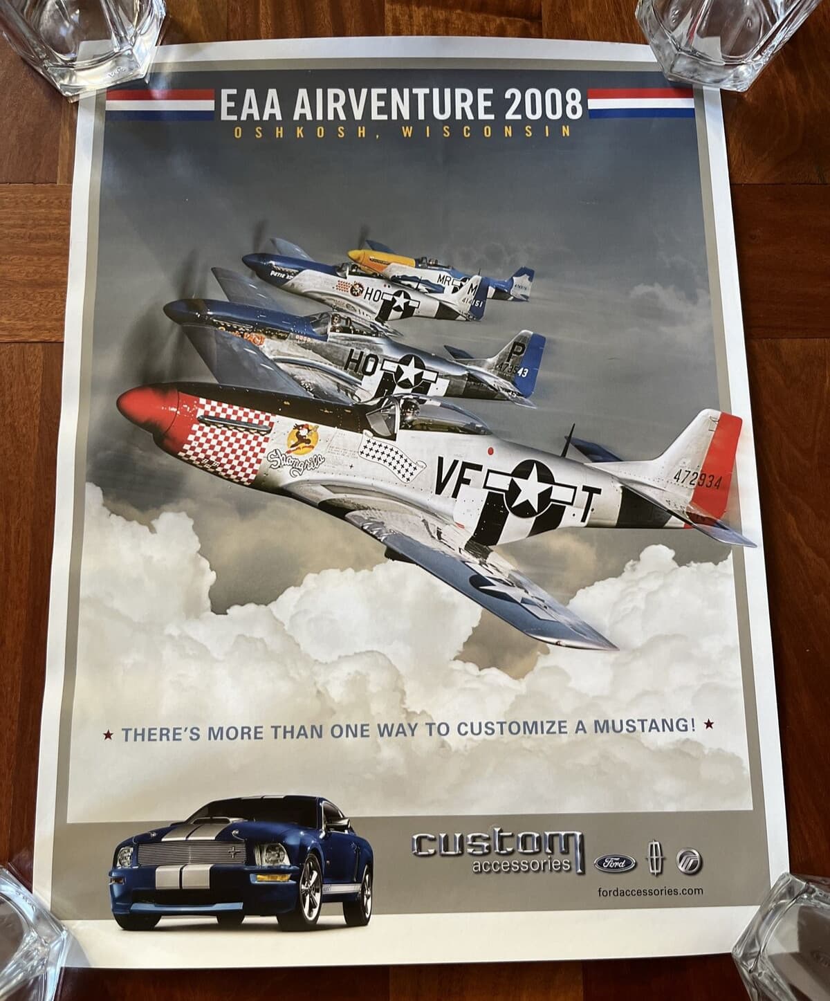 Experimental Aircraft Assoc EAA Oshkosh Official Poster Airventure Mustang 2008