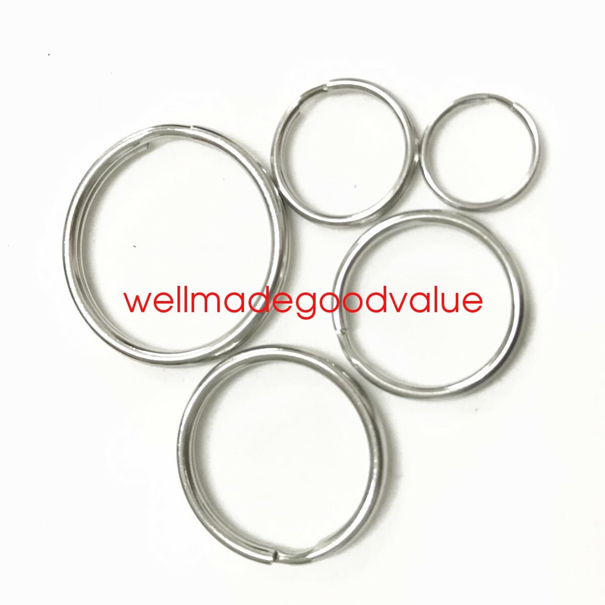 Stainless Steel Keyring Split Key Rings Blanks 15-35mm Metal Loop Key chain U 4