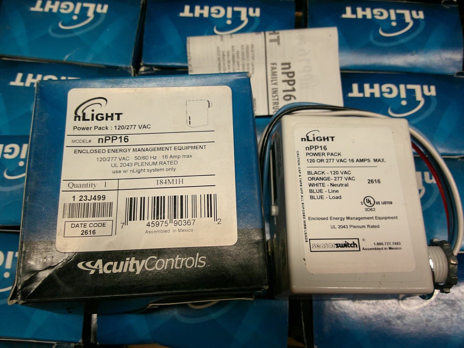 (1) NEW ACUITY CONTROLS nPP16 POWER PACK 16A 120/277V