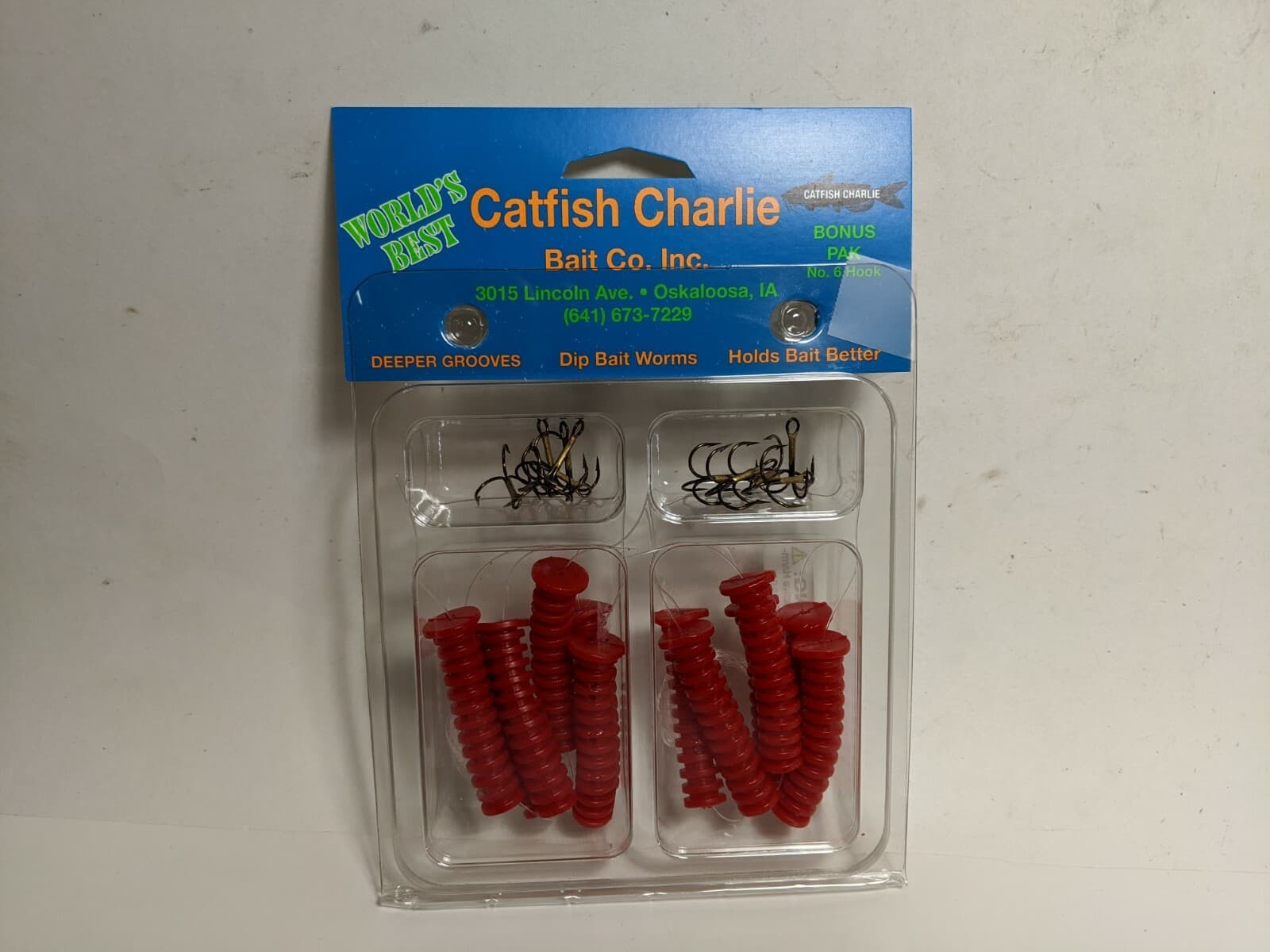 Catfish Charlie Dip Bait Soft Plastic Worms   (12 Per Pack)  DBH-12 2