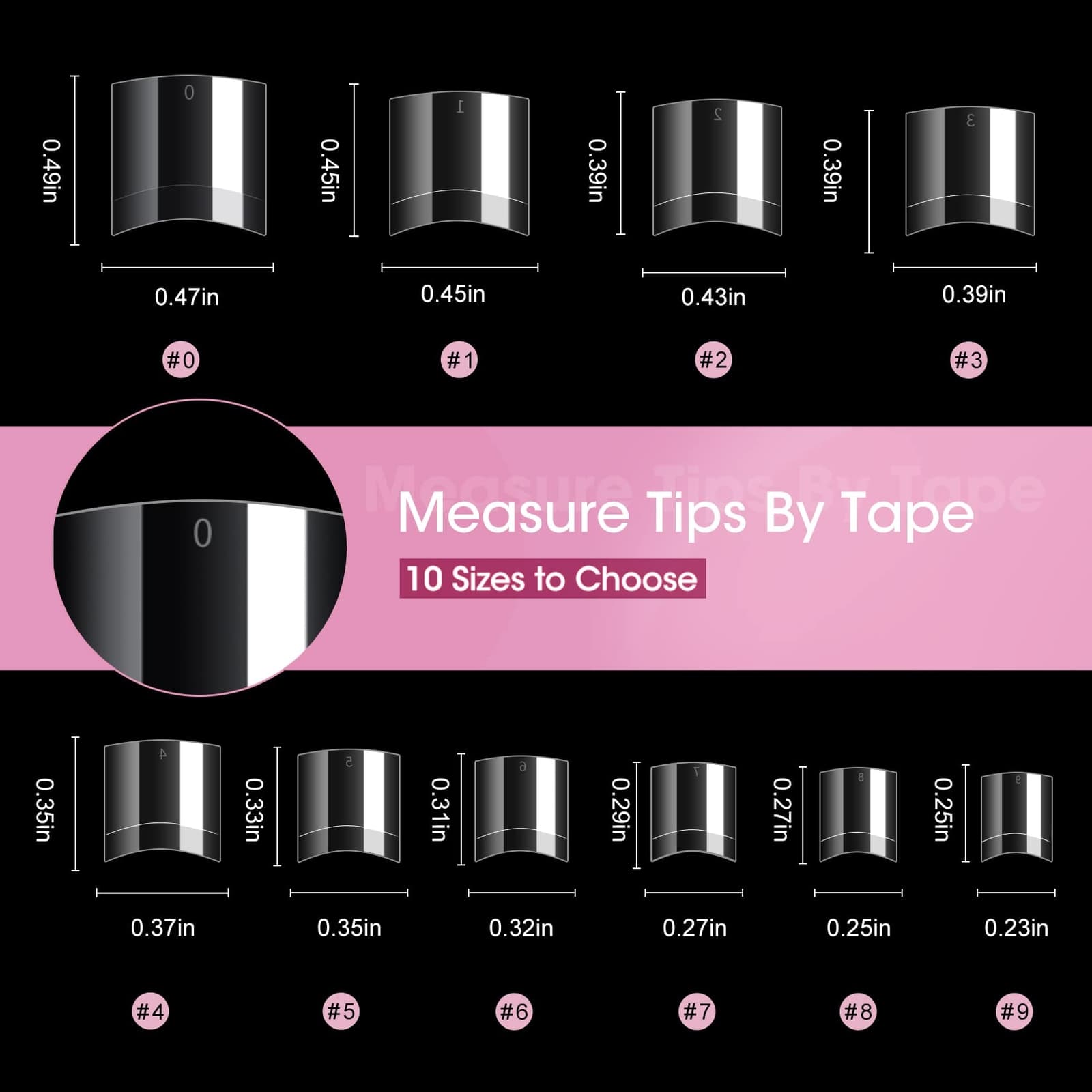 	500PCS Short Nail Tips for Acrylic Nails - Clear False Nail Tips Short	 2