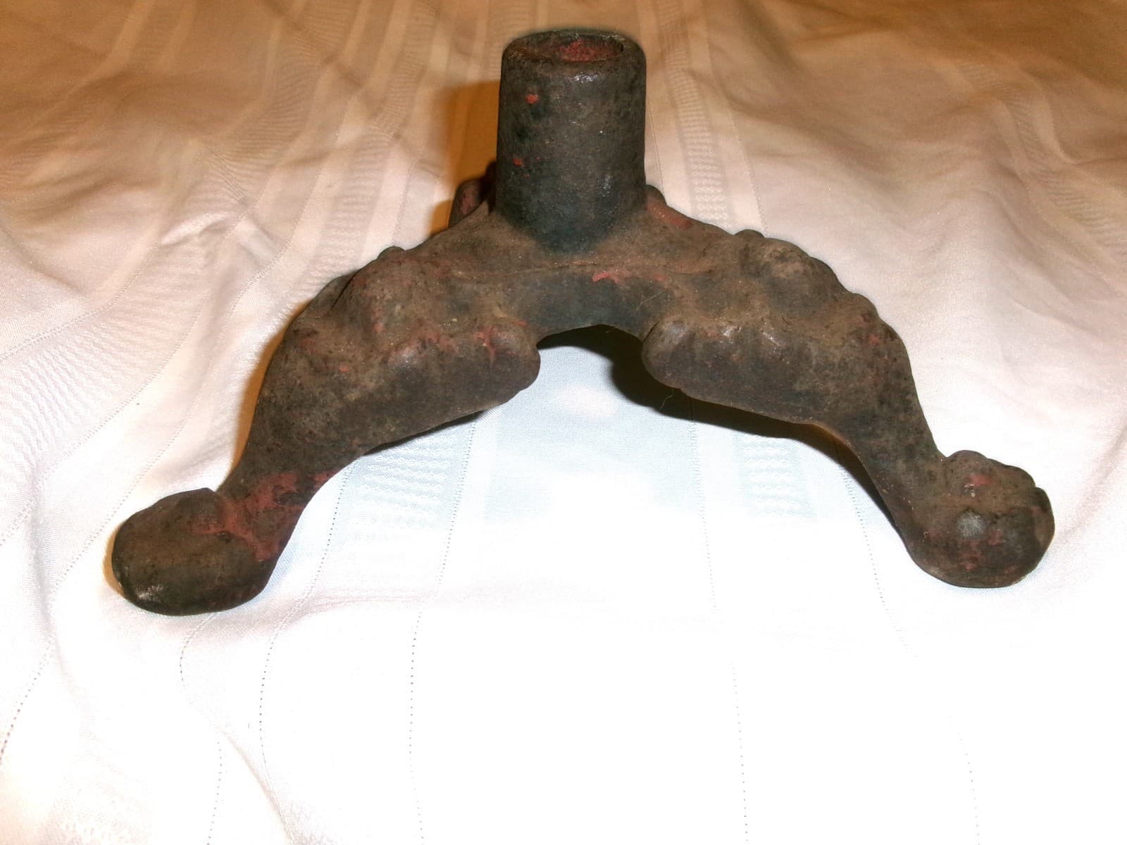 Antique/Vintage Cast Iron 3 Leg Claw Foot Ornate Flagpole Stand Holder Base L@@K