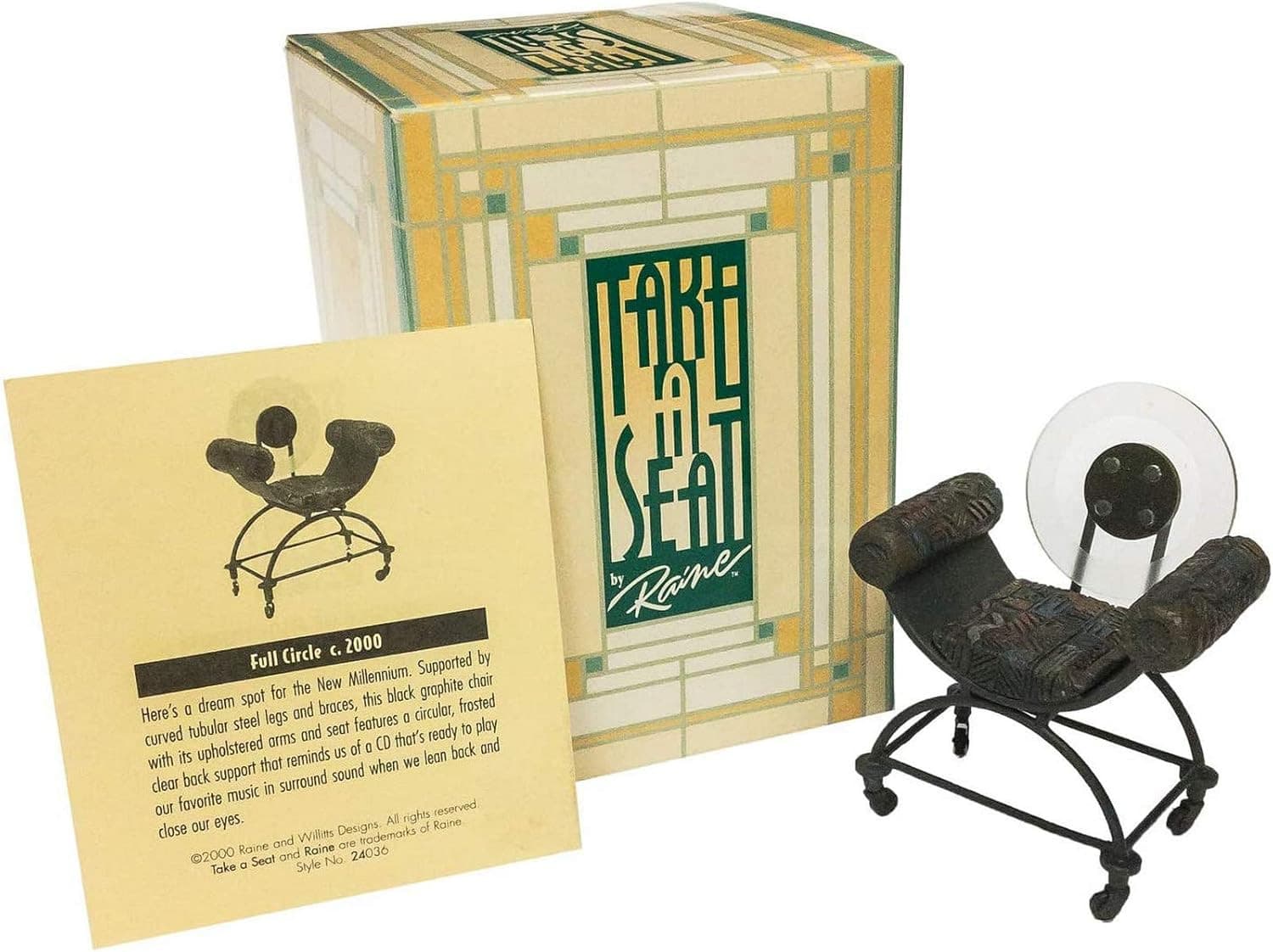 Take A Seat By Raine Full Circle Chair c.2000 Dollhouse Figurine #24036 2