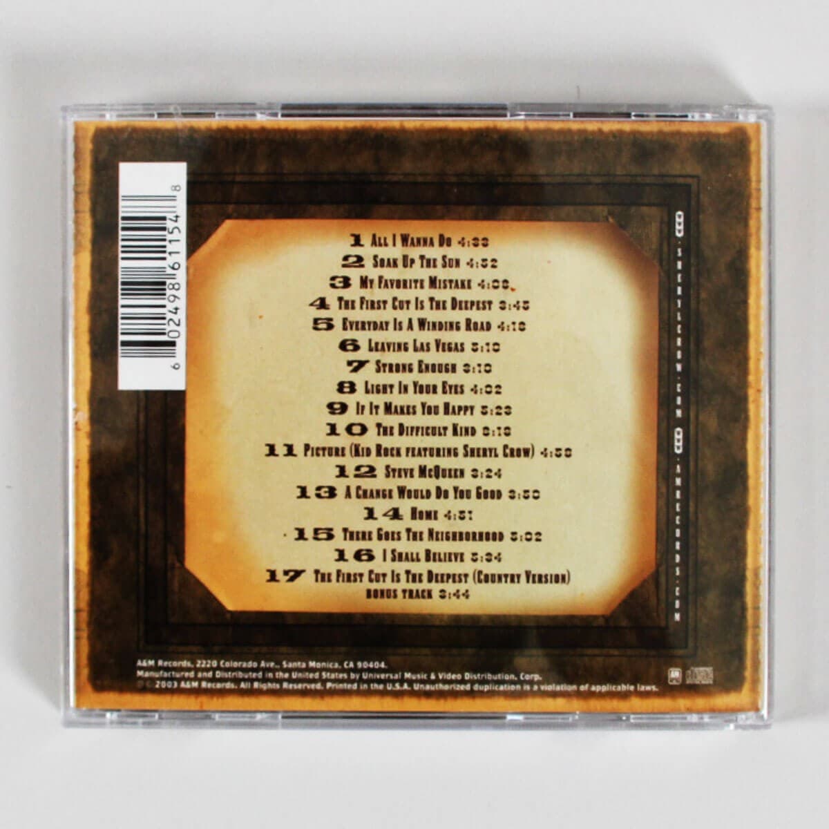 Sheryl Crow Signed CD Very Best of - COA JSA 4