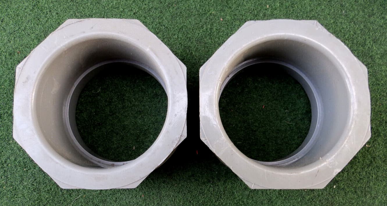 D&R 4" x 3" Schedule 80 Gray PVC Socket Reducer Bushing Lot Of  2 NEW