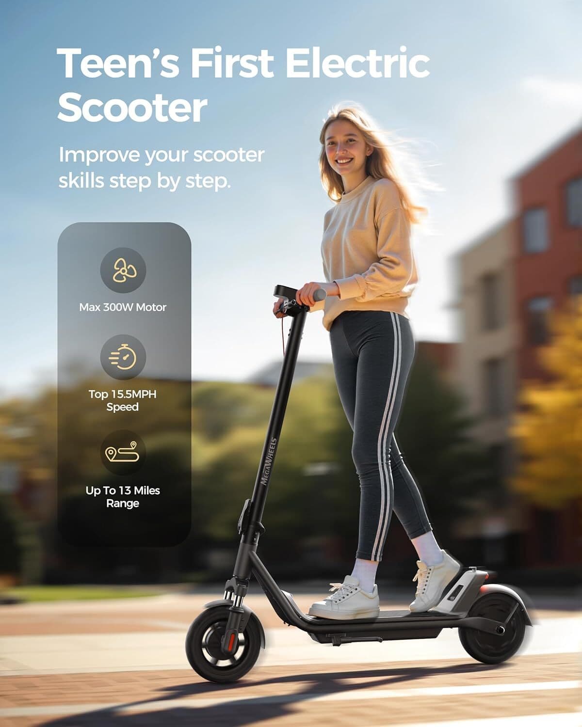2025 Electric Scooter for Adults Teens Folding E-Scooter w/ APP&Shock Suspension 4