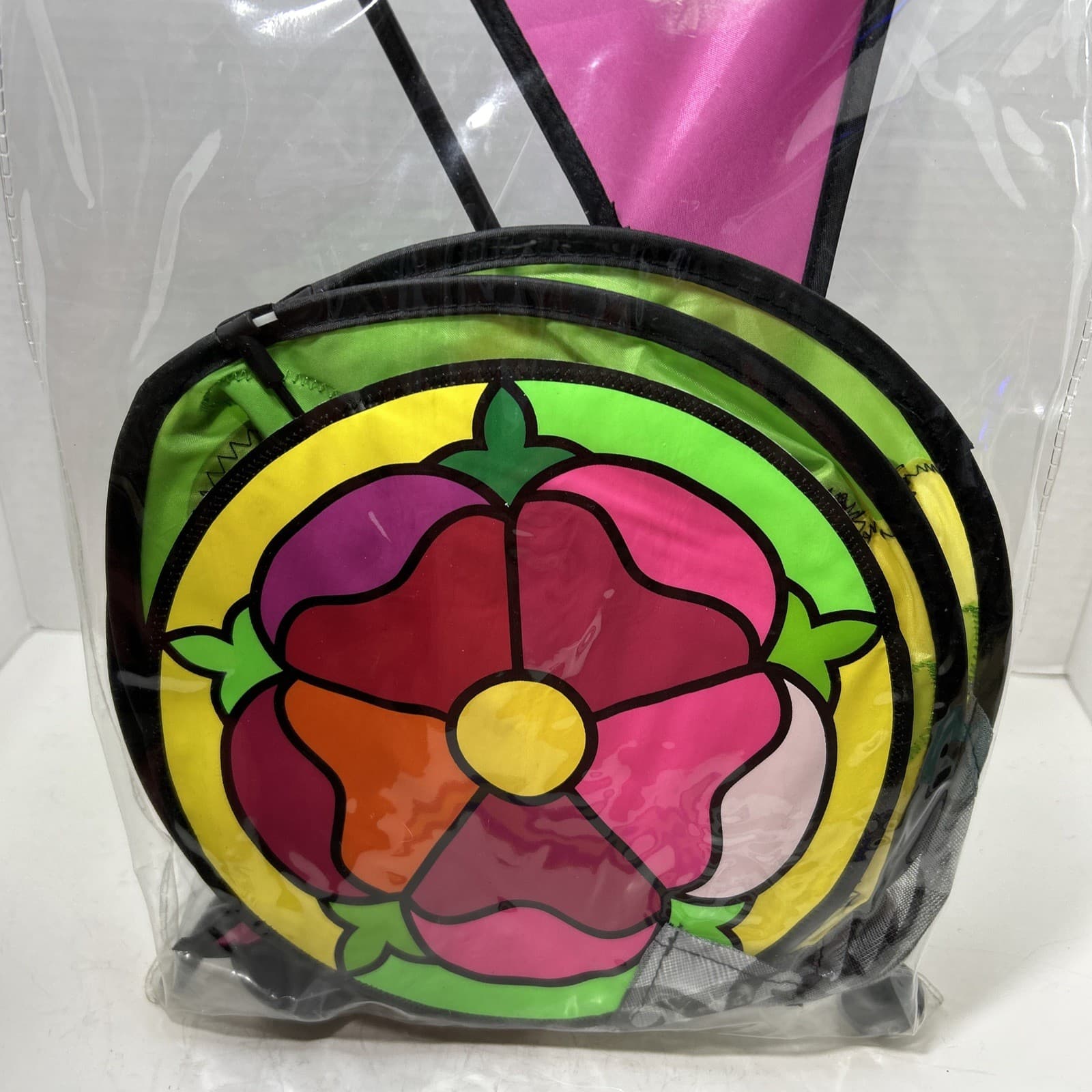 Wind Designs GEOMETRIC ROSE WINDWHEEL Garden Spinner Stake Yard Flag USA 2006  4