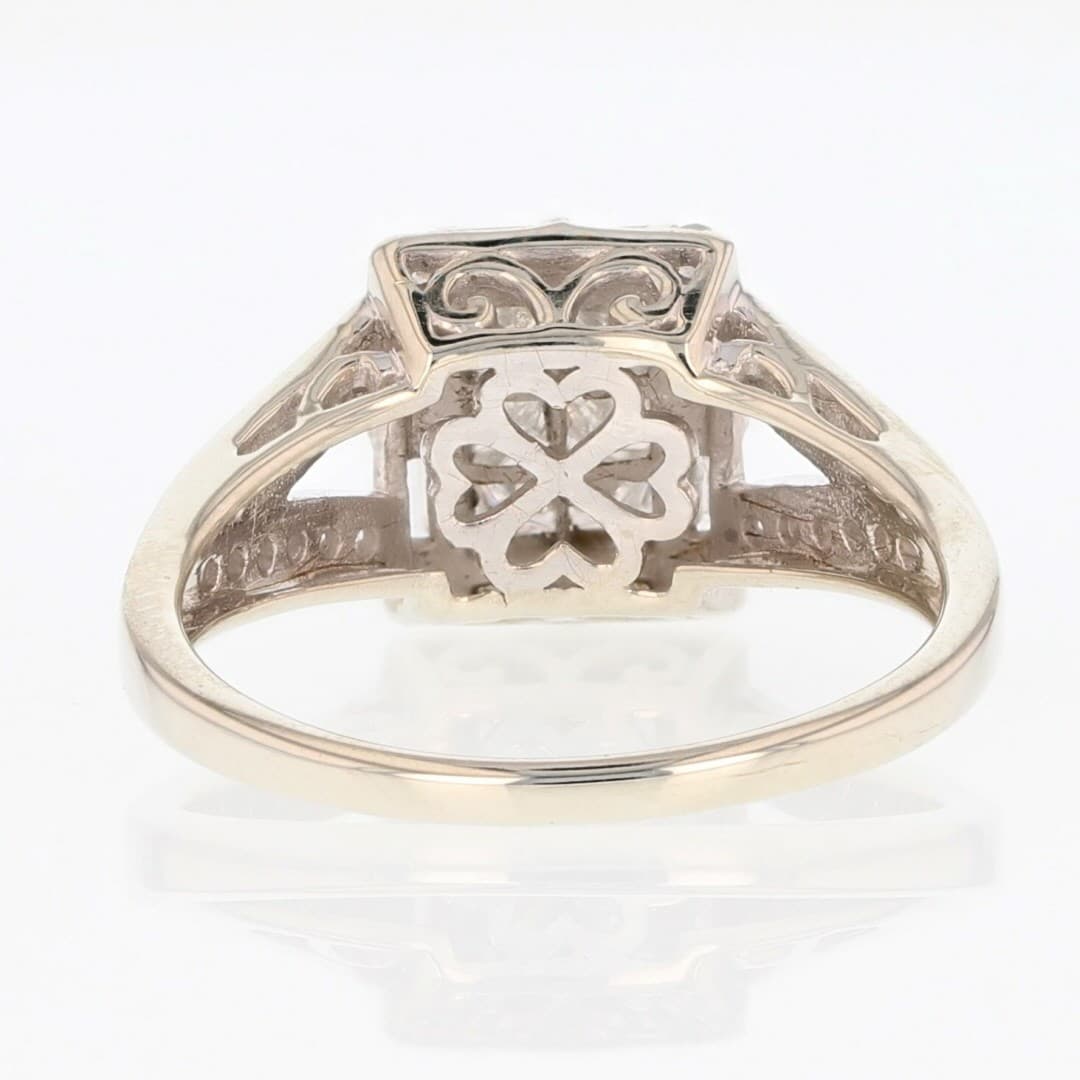 .86ctw Princess Diamond Cluster Halo Engagement Ring 10k White Gold Size 9.25 5