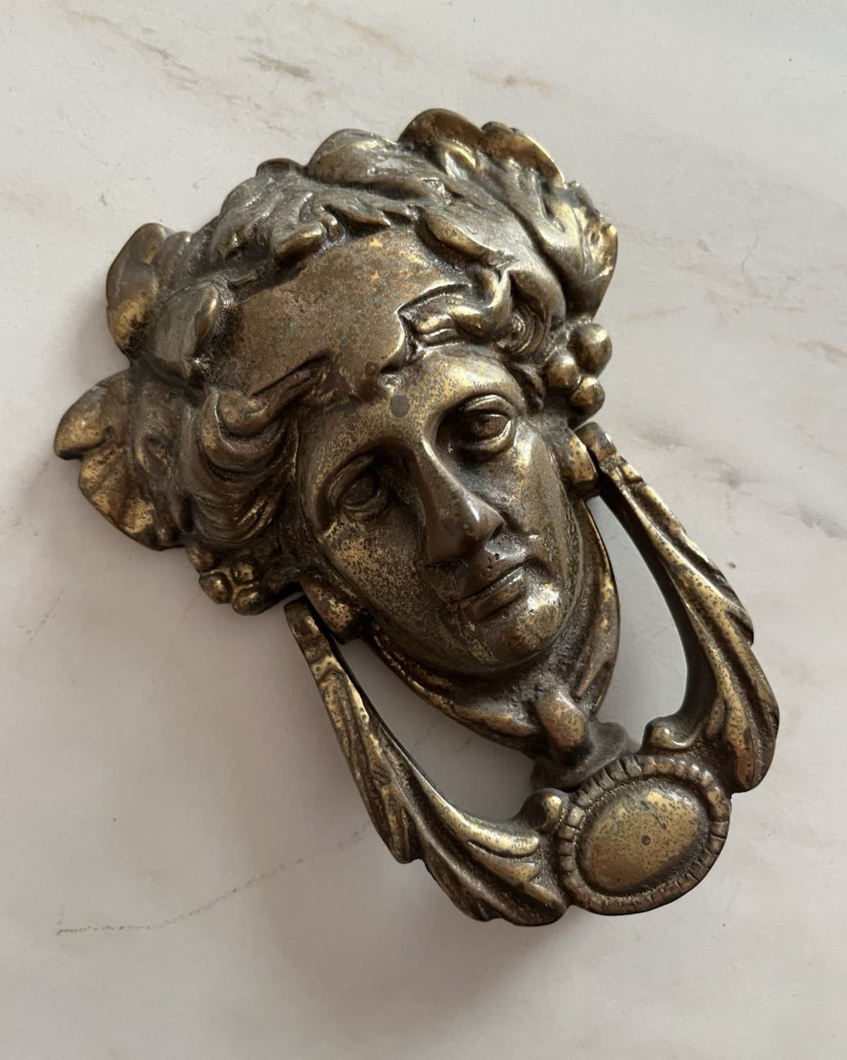 ANTIQUE c.1911 VICTORIAN FACE OF APOLLO ARCHITECTURAL SALVAGE DOORKNOCKER 6