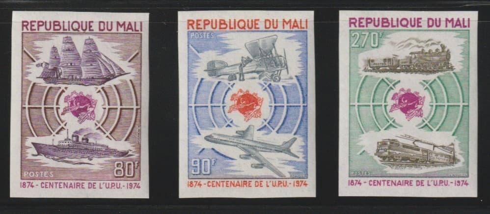 Mali   1974   Sc # 216-18    UPU     Impf.   MNH    OG