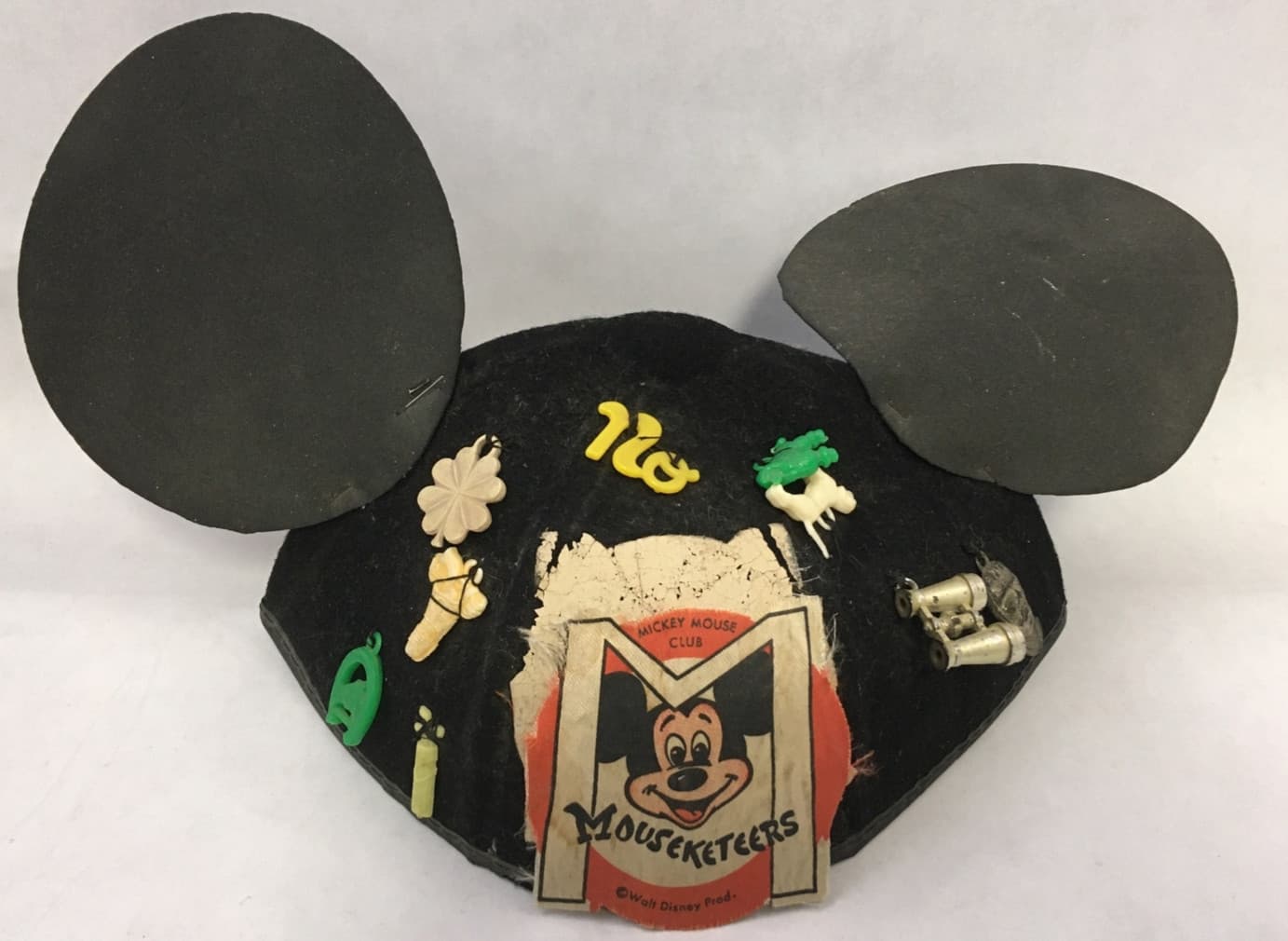 Vintage 1950s Disney Mickey Mouse Club Hat with Charms Benay Albee Made in USA
