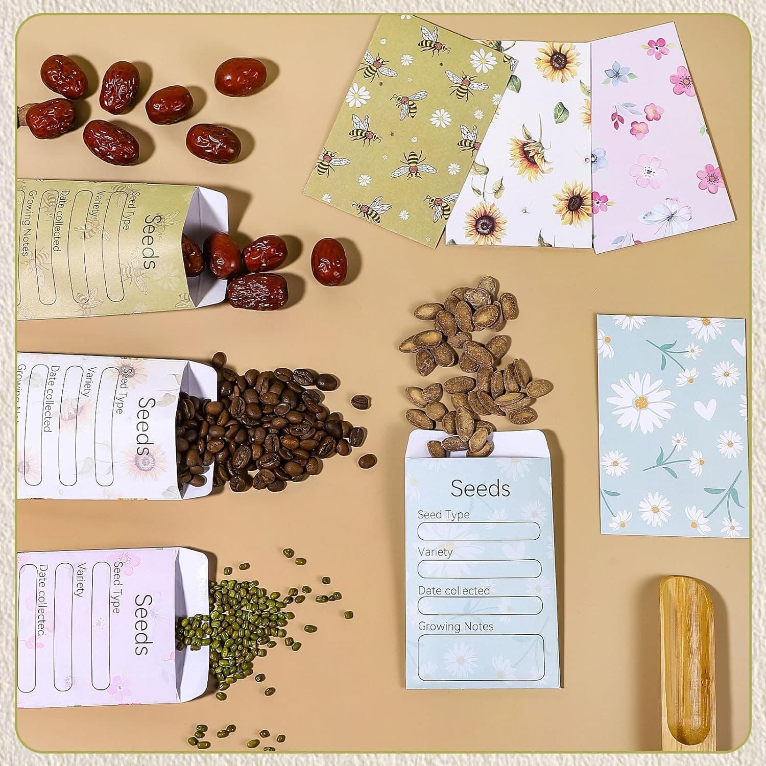 160 Pcs Seed Envelopes Self Sealing Seed Packets 3.15 x 4.72 Inch Seed Saving 6