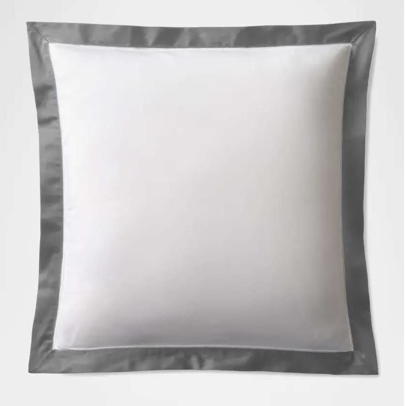 Ralph Lauren Organic Sateen Border European Sham Graphite 26x26 Preppy NEW 3