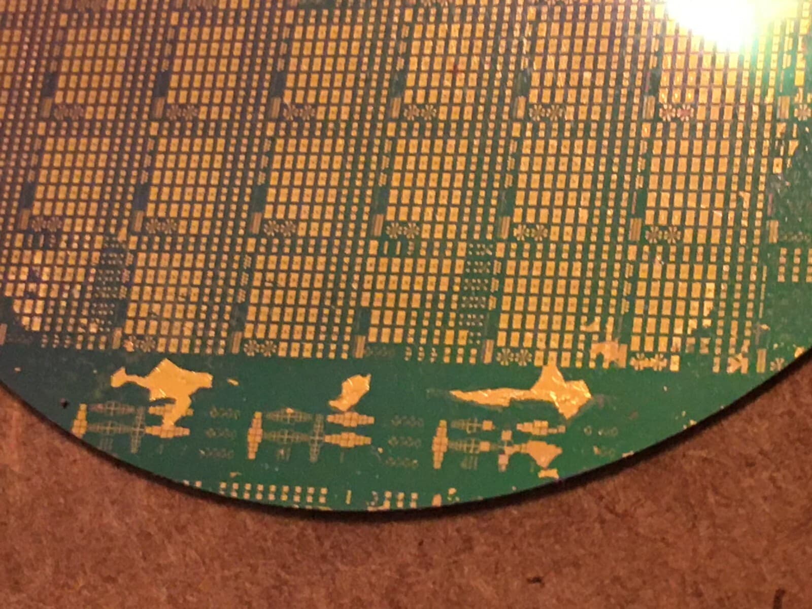 2" Gold Silicon Wafer Unique Extremely Rare RF NAND, Bell Labs? Wafer 3