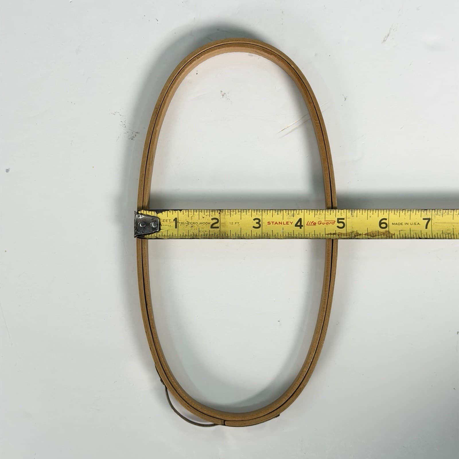 Rare Vtg 9" X 4.75" Oval Princess Wood Embroidery Hoop Bow Spring Tension PAT"D 3