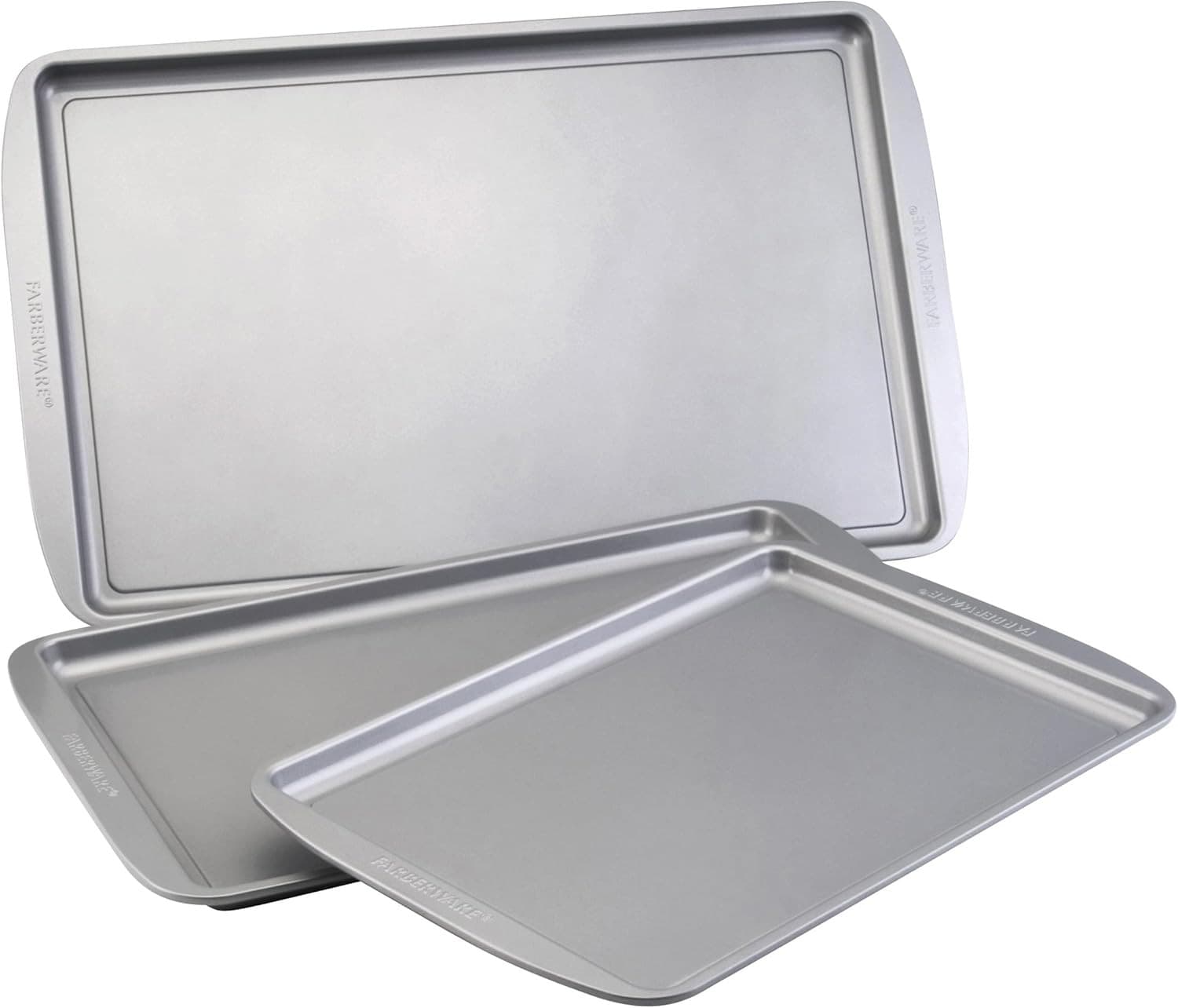 Nonstick Bakeware 3-Piece Cookie Pan Set, Gray