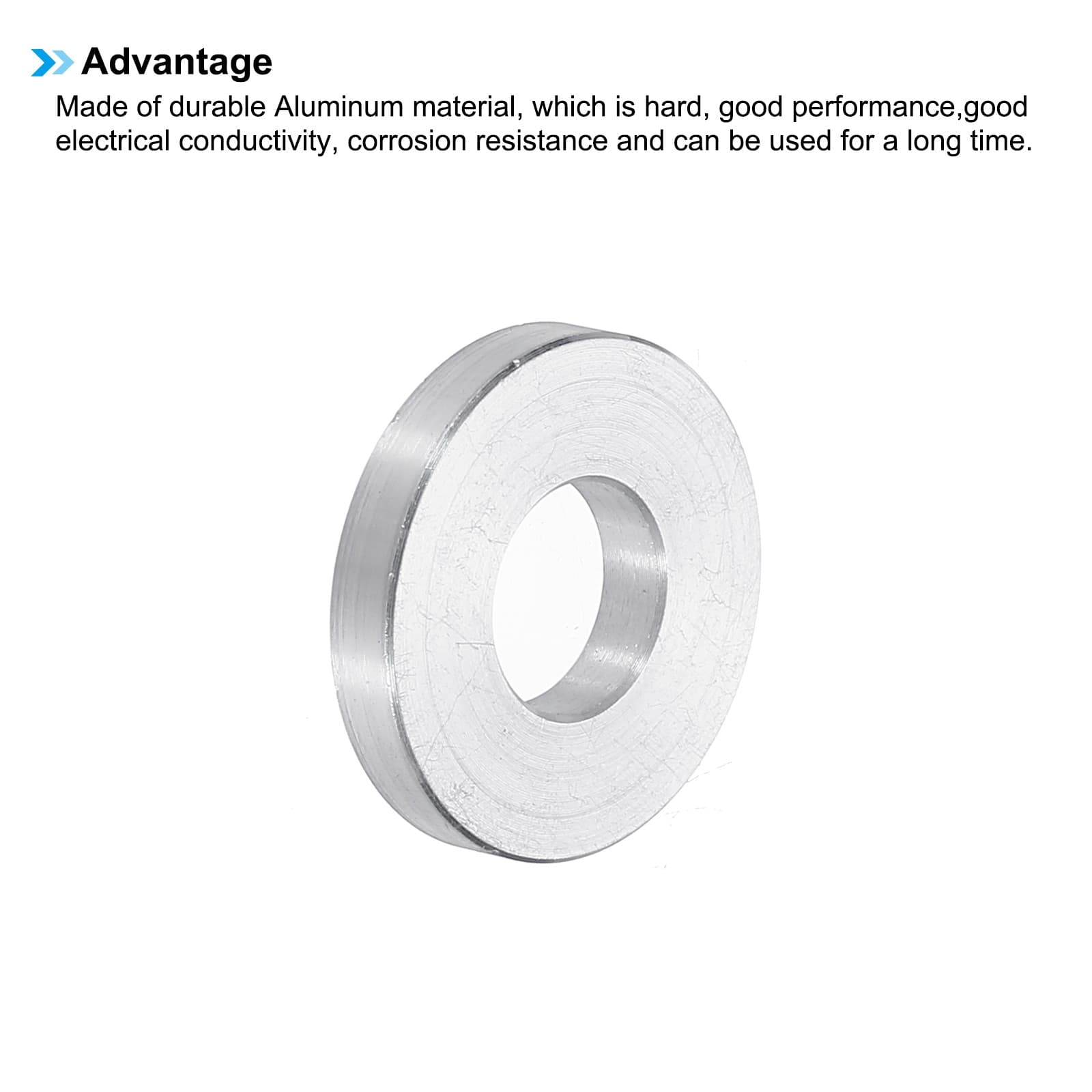 M10 Aluminum Spacers 6 Pcs Metal Spacers Aluminum 10.5mm ID x 24mm OD x 4mm L 4