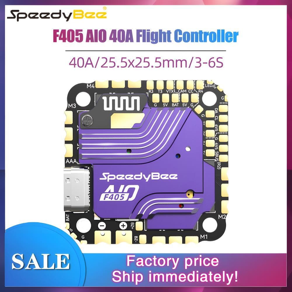 SpeedyBee F405 AIO 40A Flight Controller FC For 2-4" Ultra-Light 5" FPV Drones 5