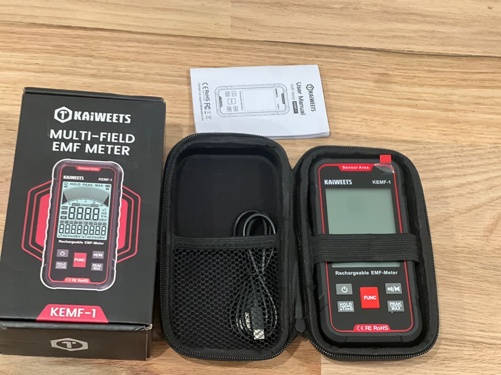 EMF Detector, 3-in-1 Handheld EMF Meter Detects EF, RF, MF, WiFi Signal, Rech... 4