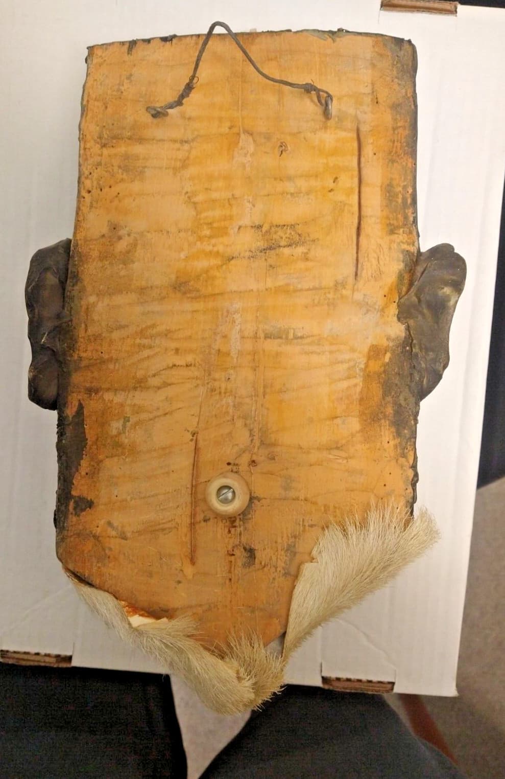 Very Unique Hand Carved Gorilla Mask w/Real Horse Teeth and Real Fur 4